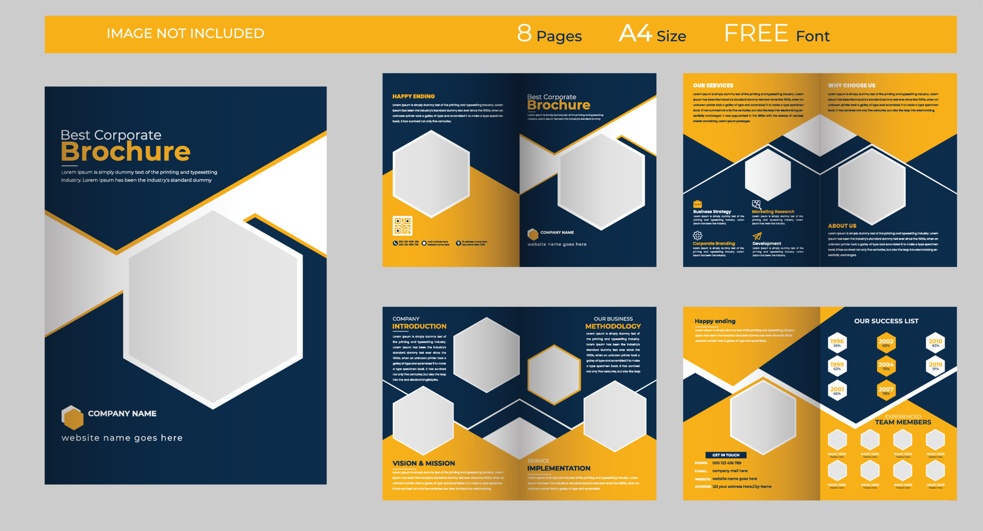Multipage Professional corporate business brochure or booklet template
