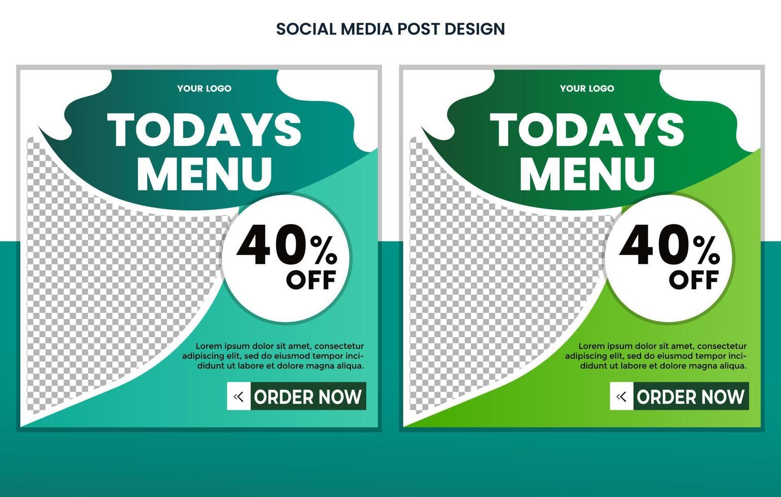 diseño de plantilla de diseño de publicación en redes sociales de alimentos gratis, diseño de publicación en redes sociales de restaurante, diseño de publicación de hamburguesas, diseño de publicación de menú vector