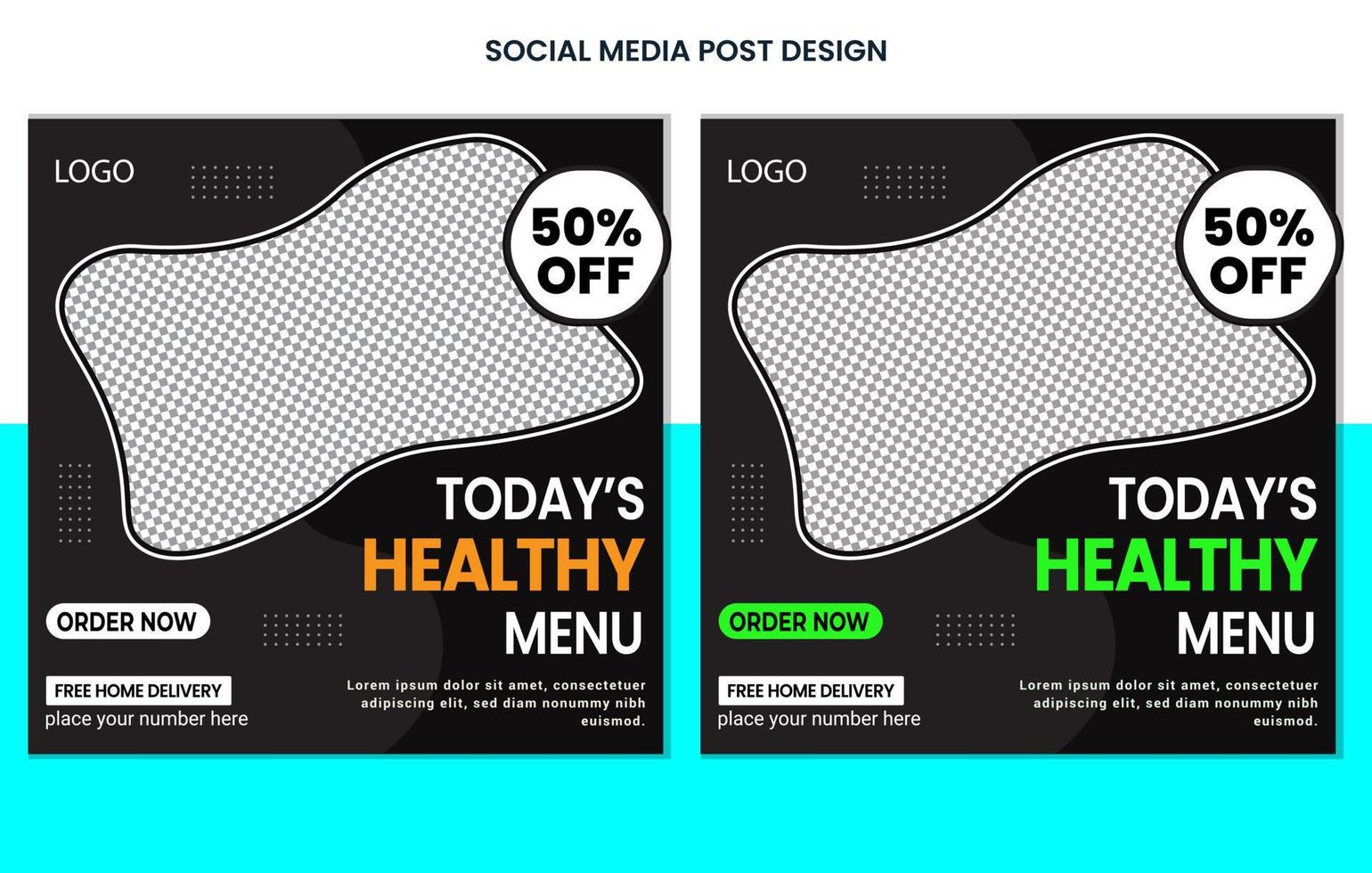 Food Social media post design template design free, Restaurant Social Media Post Design, Burger Post Design, Menu post design vector