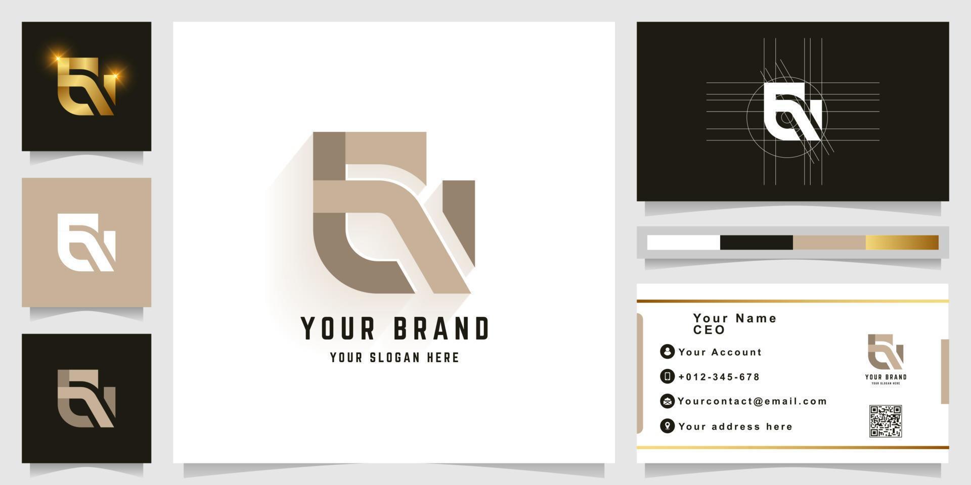 Letter EN or GN monogram logo with business card design vector