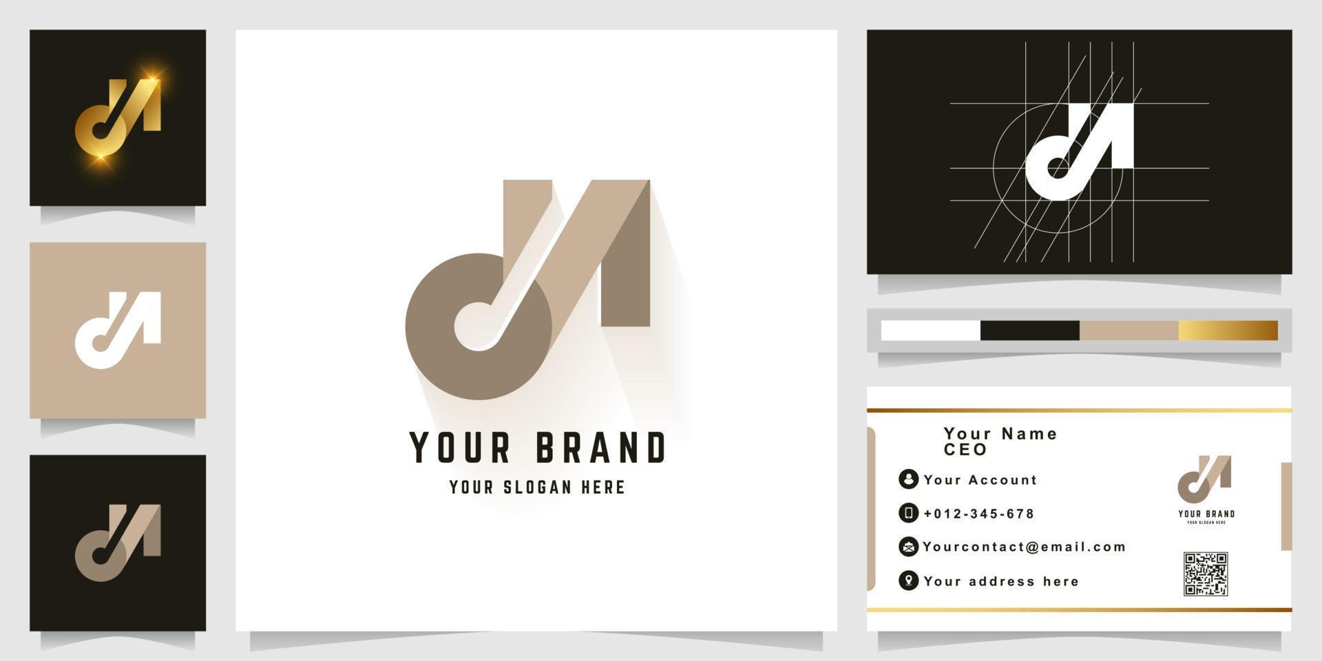 Letter dN or oN monogram logo with business card design vector