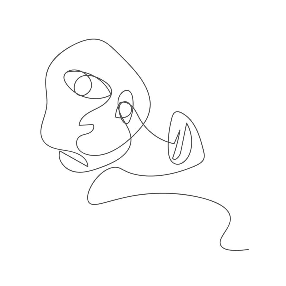 abstract people face out line style decoration for web or print vector