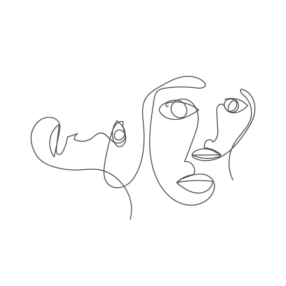 abstract people face outline style decoration for web or print vector design element