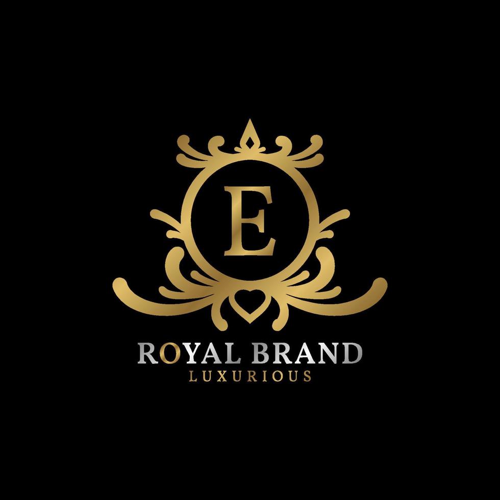 letter E royal crest vector logo design for luxurious brand