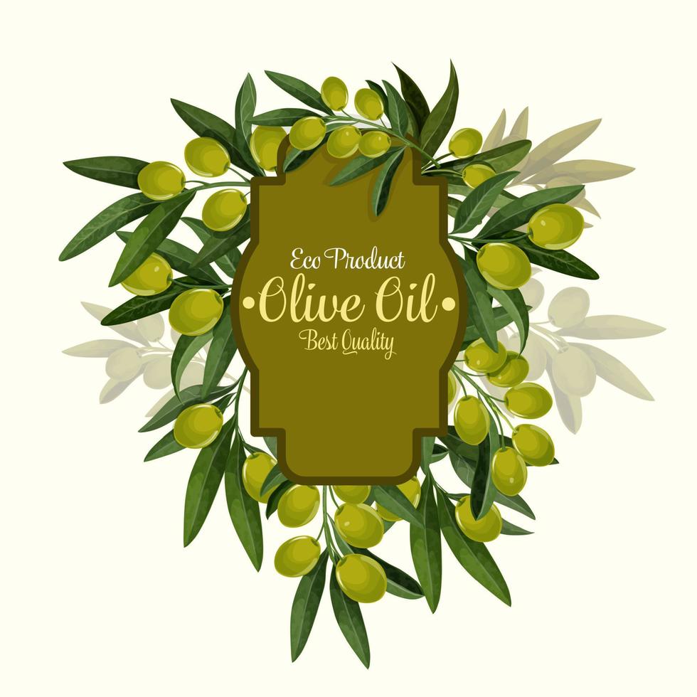 Vector olives poster for extra virgin olive oil