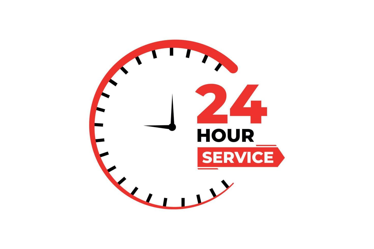 24 hours service vector element.