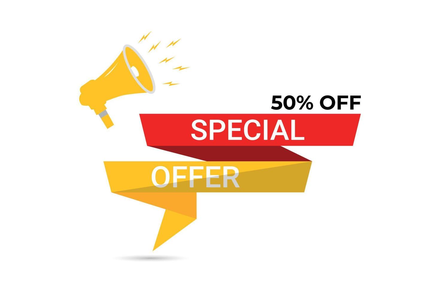Special offer of discount sale banner template. vector