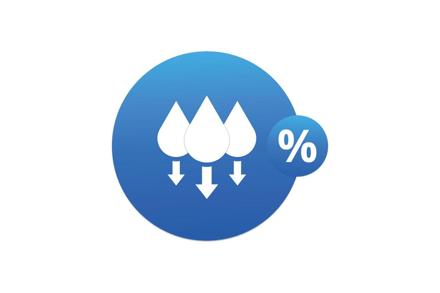 Humidity or water level down vector