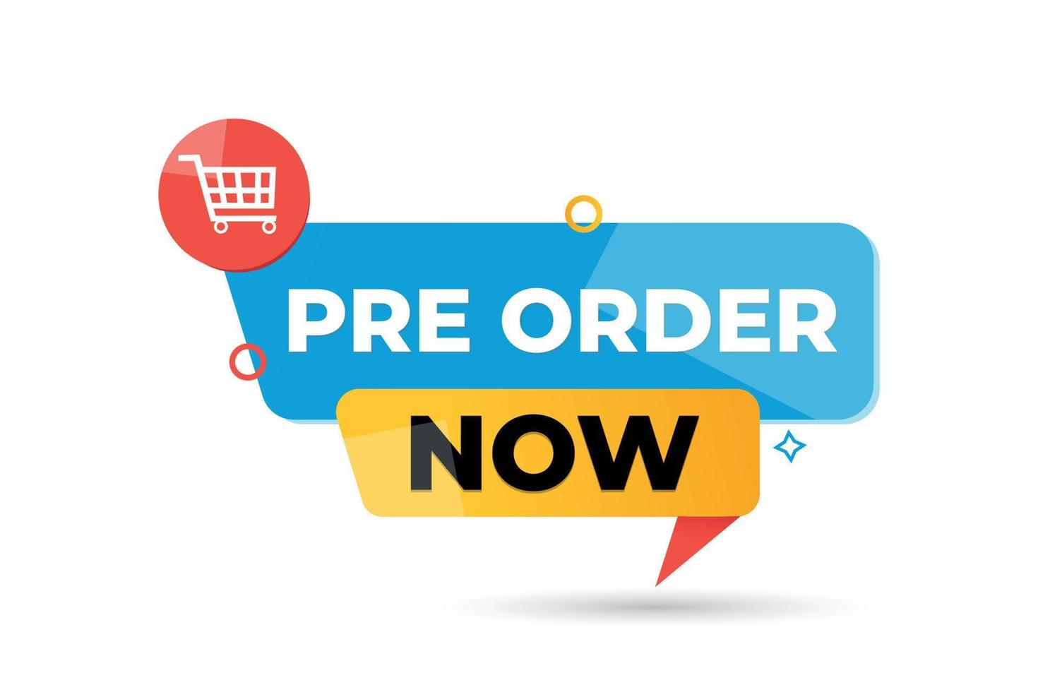 Pre order now with shopping cart vector