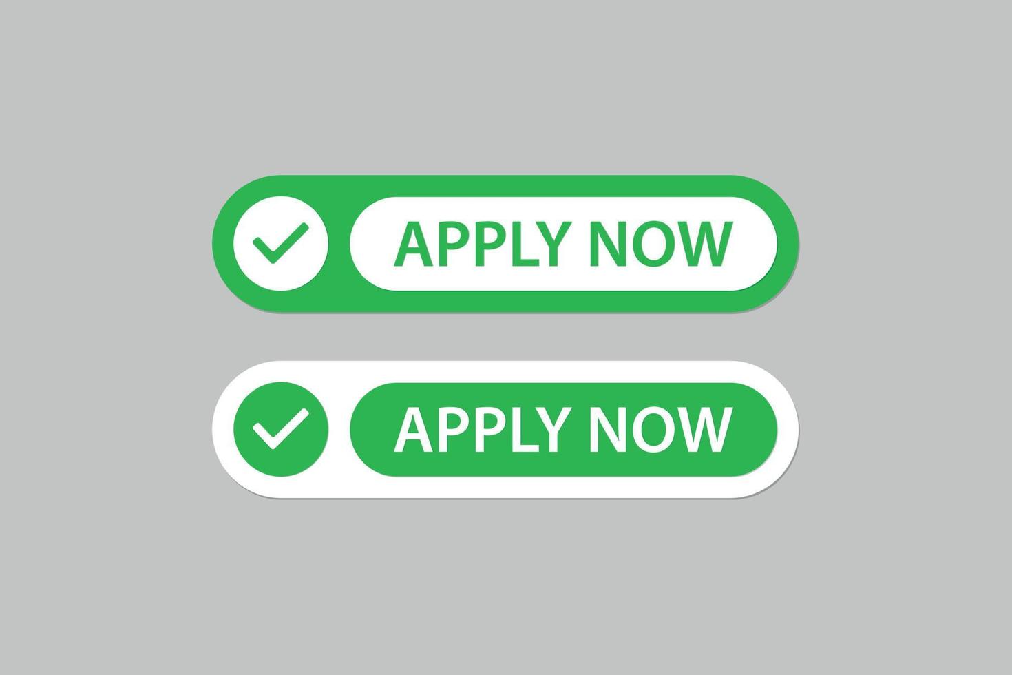 Apply now buttons design for web services application. vector