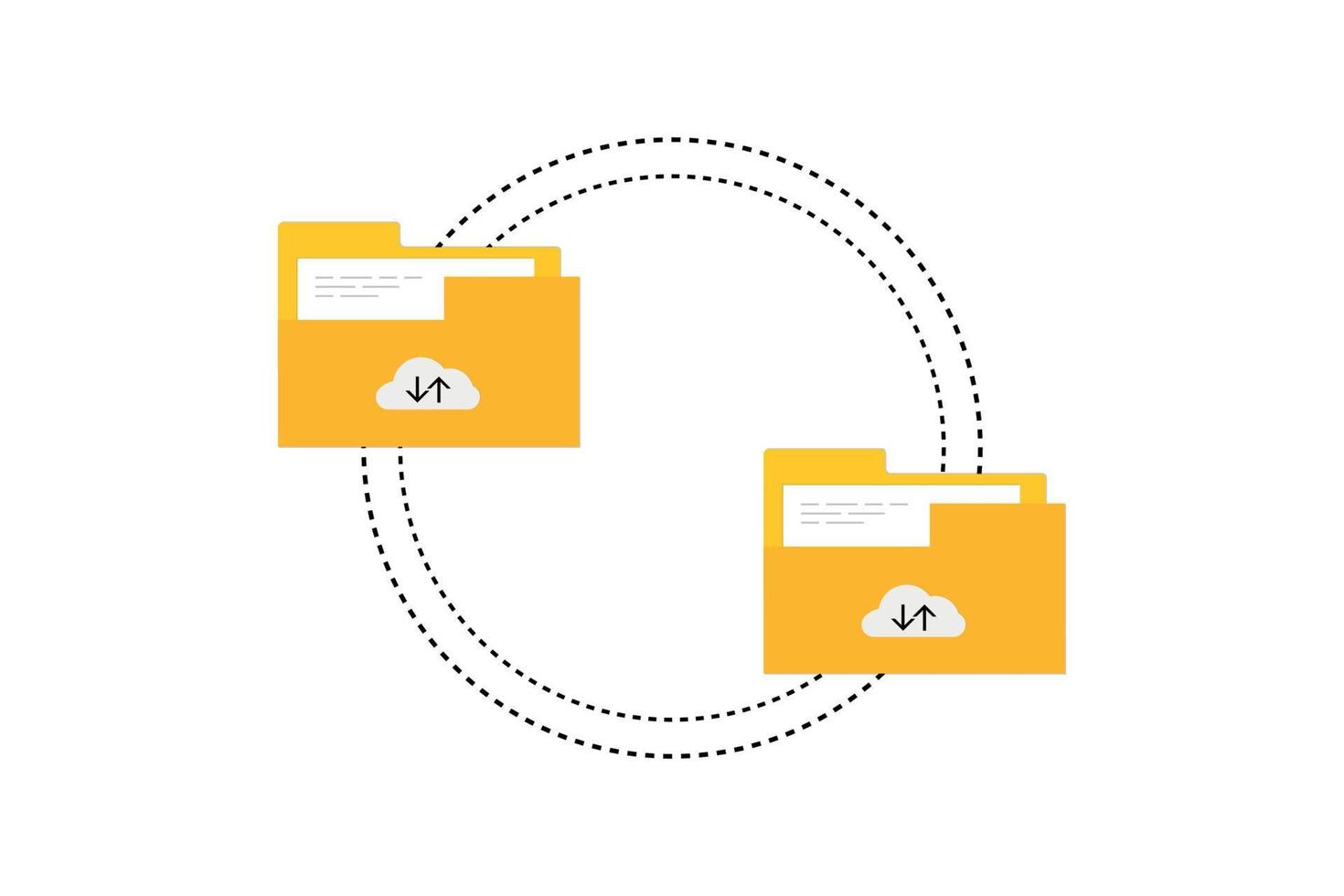 diseño de ilustración de transferencia de archivos en la nube. vector