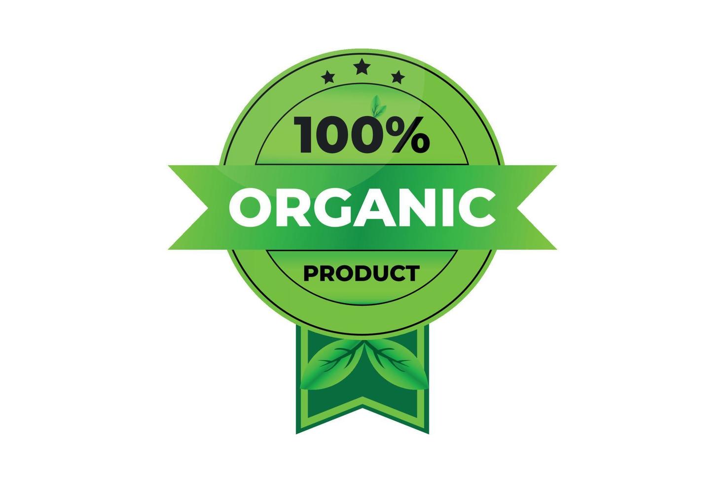 100 percent organic product badge vector