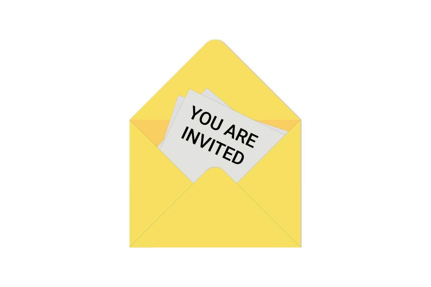 You are invited card icon and written inside an envelope letter vector illustration.