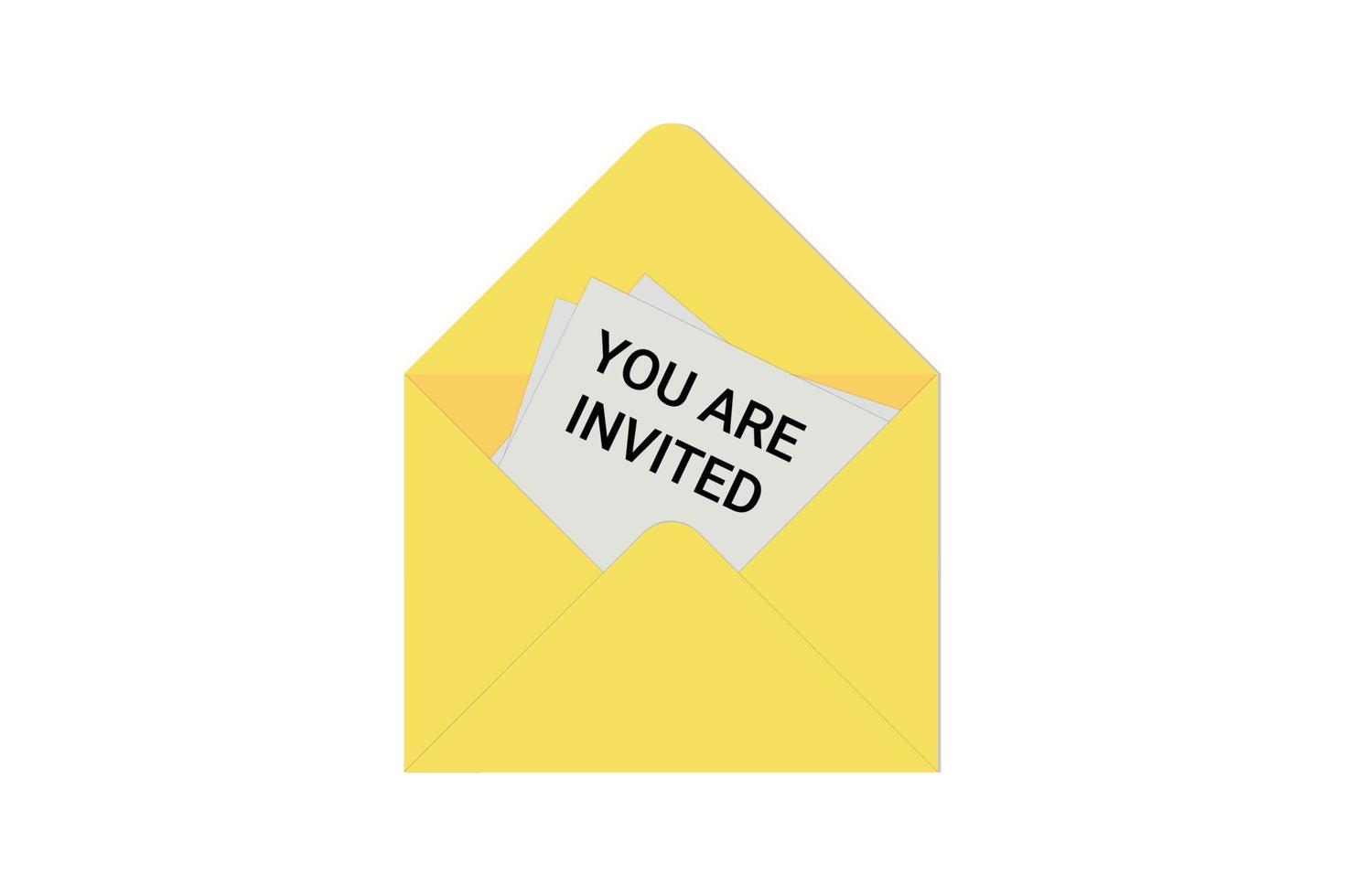 You are invited card icon and written inside an envelope letter vector illustration.