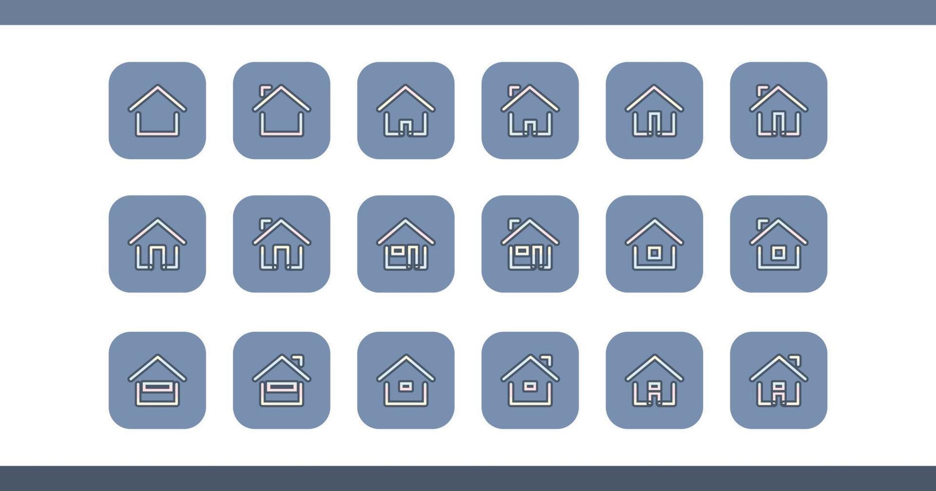 Home and House Element Icon Set vector