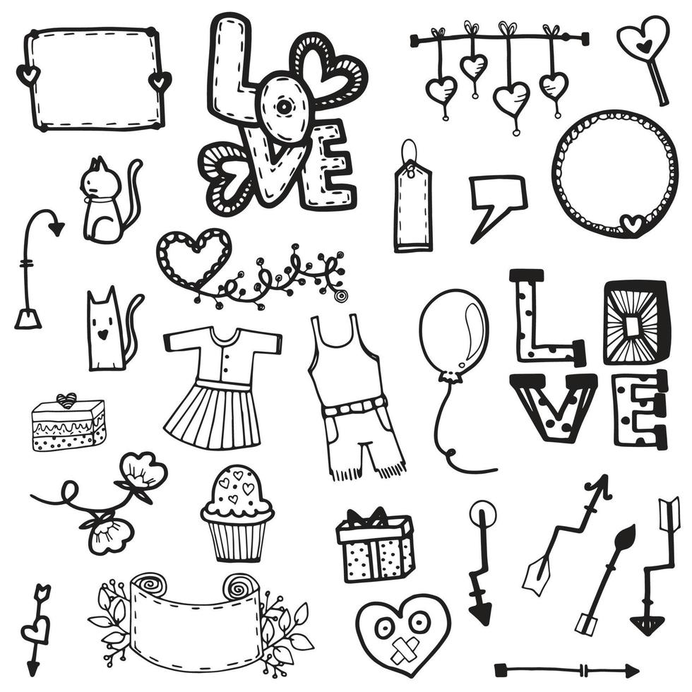 Doodle element vector set 13339938 Vector Art at Vecteezy