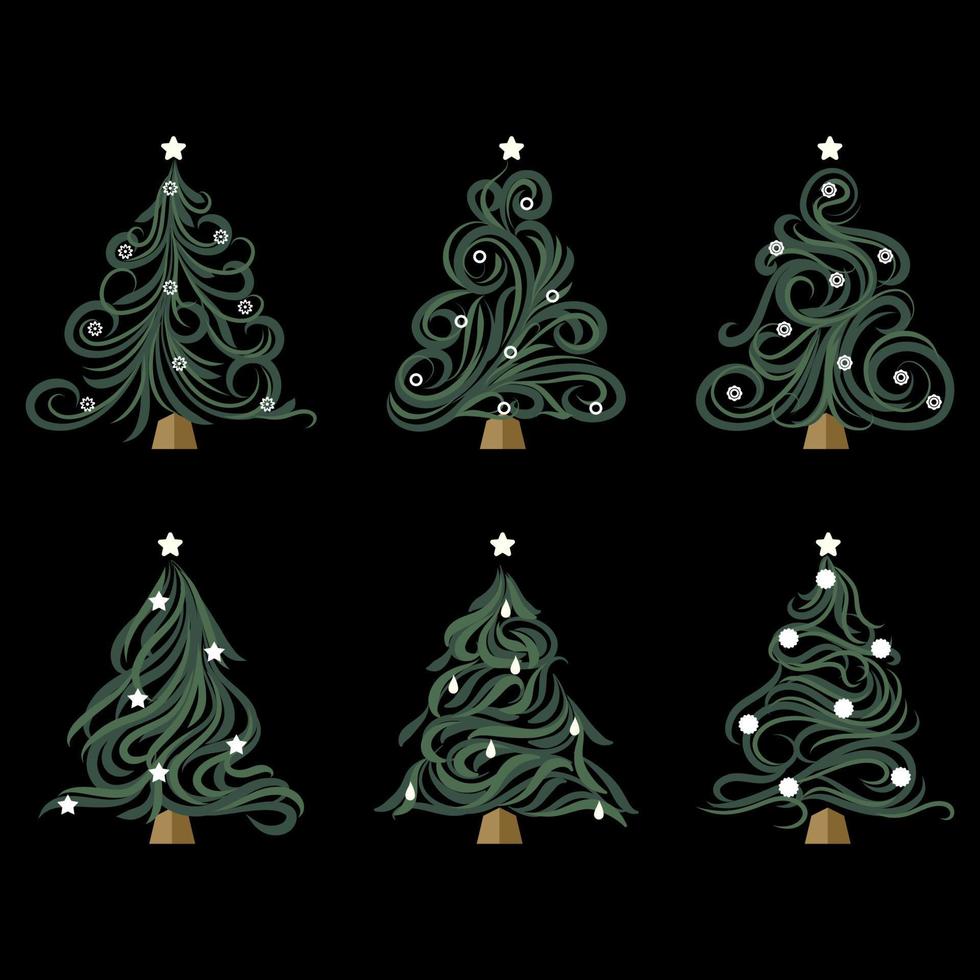 árbol de navidad vector caligráfico