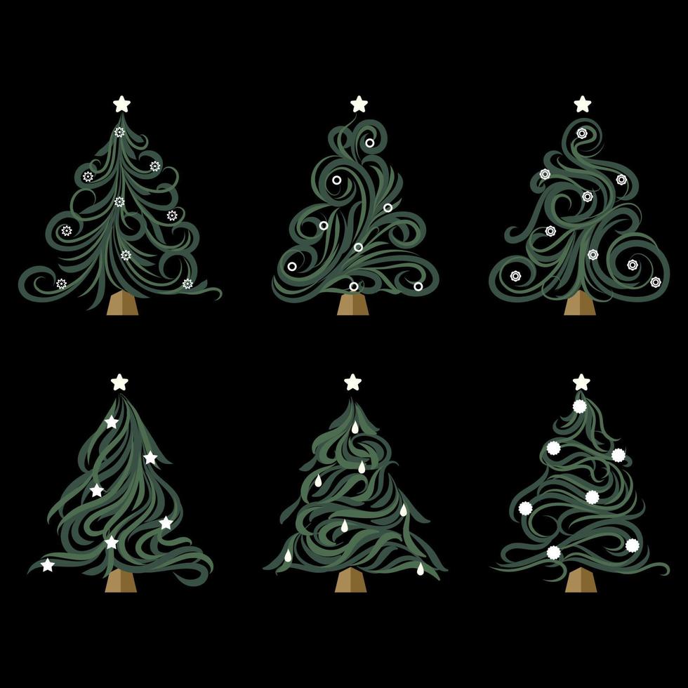 Christmas tree calligraphic vector
