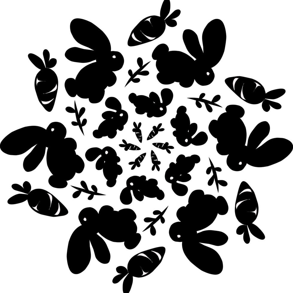 Tribal tattoos with rabbits vector
