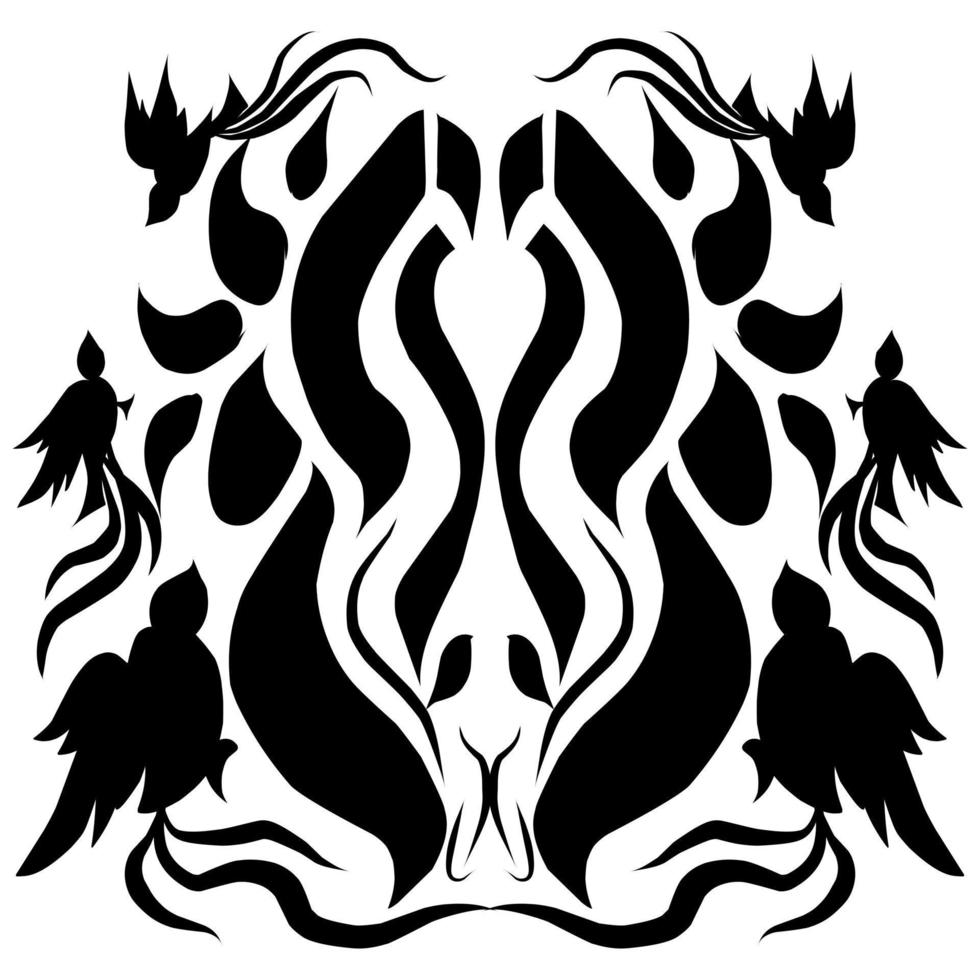 Aesthetic tattoo with bird design vector