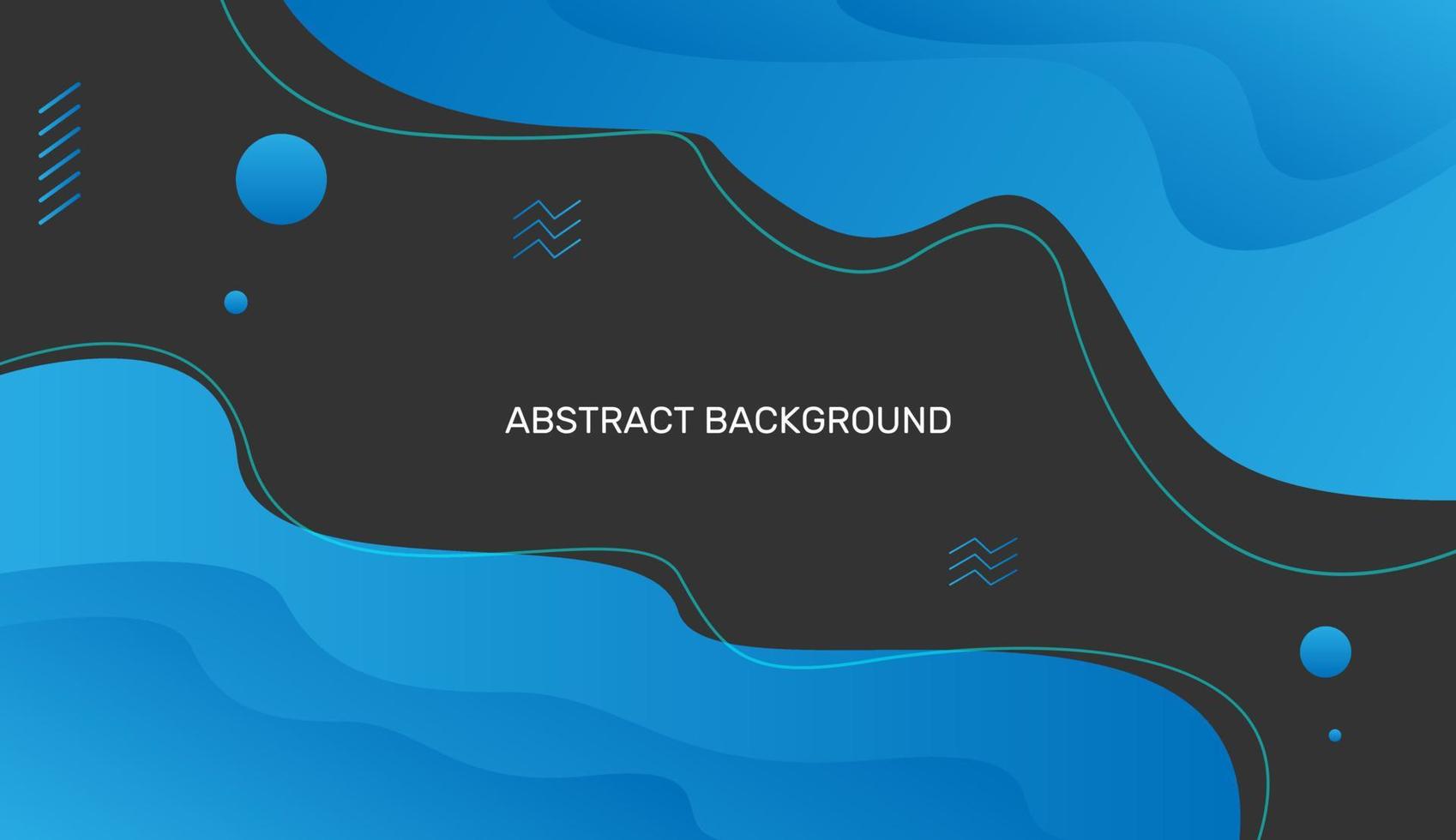 Abstract fluid background in black and blue gradient vector