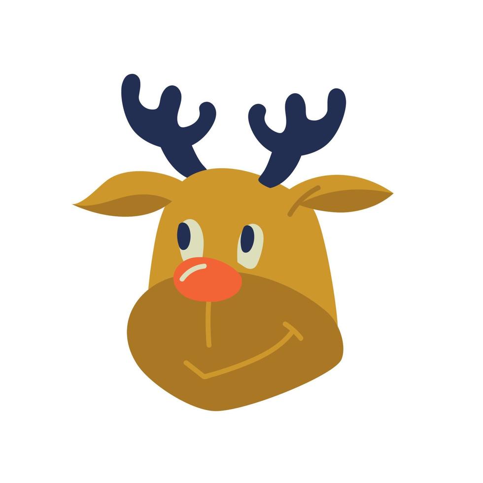 ciervo. imagen de un animal en un estilo plano. humor navideño. imagen vectorial vector