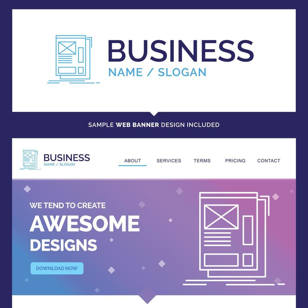 Beautiful Business Concept Brand Name wire. framing. vector