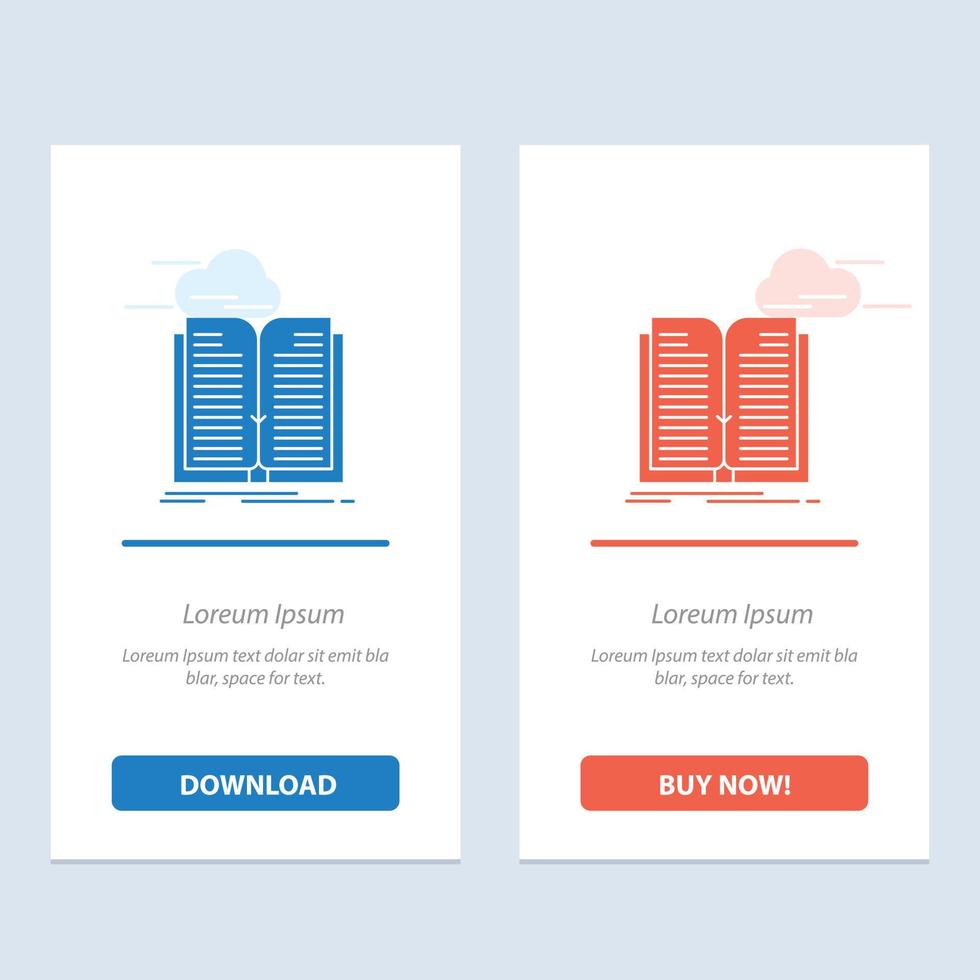 Application File Transfer Book  Blue and Red Download and Buy Now web Widget Card Template vector