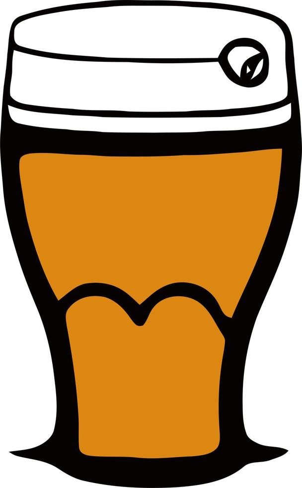 vaso lleno de ilustración de cerveza vector