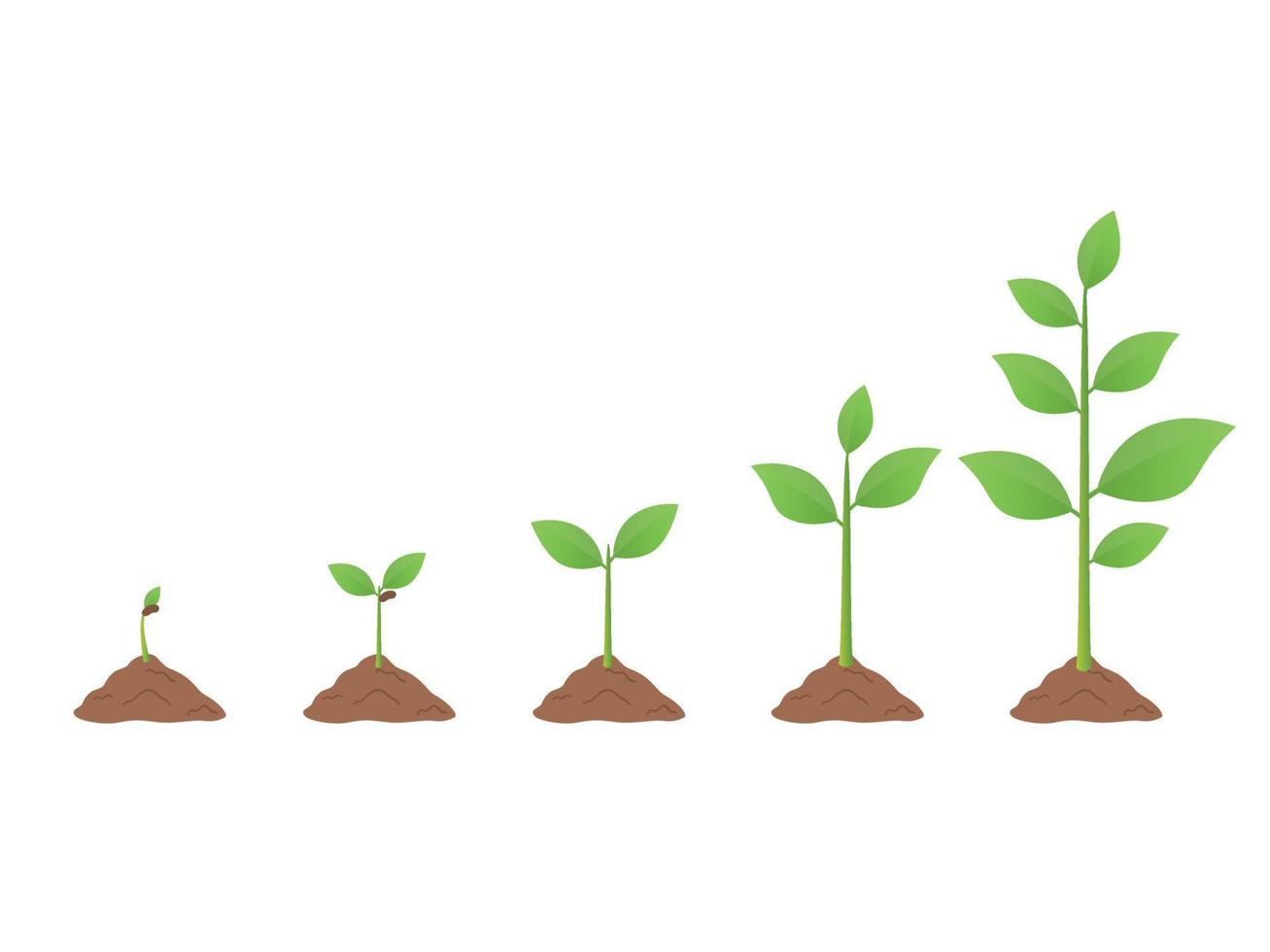 Sprout, plant, tree growing agriculture icons vector