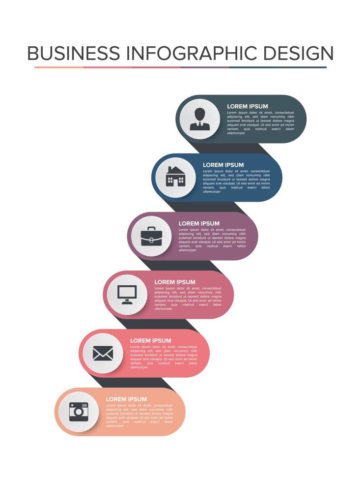 Modern Infographic element set business design presentation flat color vector