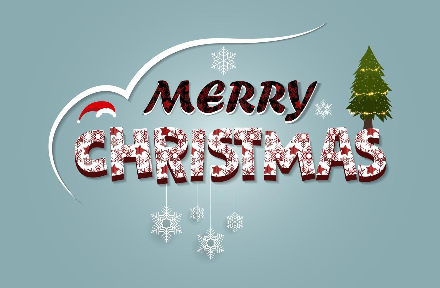 Christmas and New Year Typographical vector