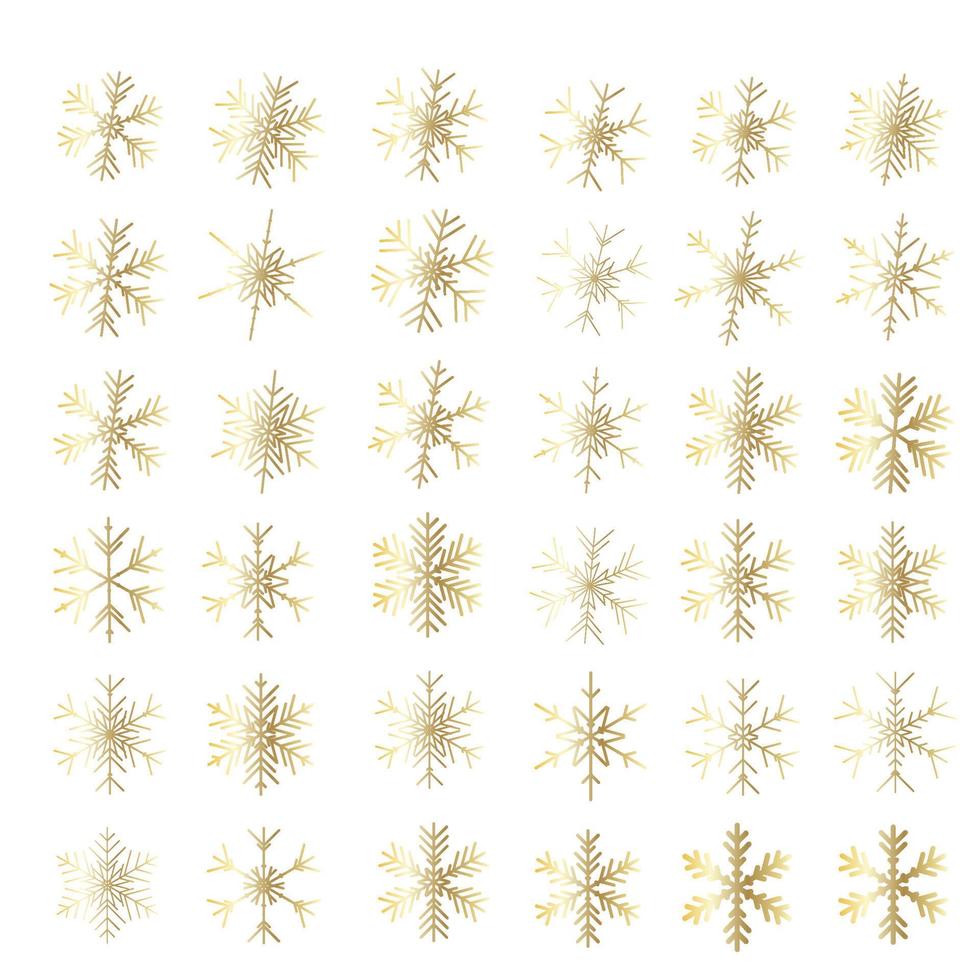 Vector set of different snowflakes
