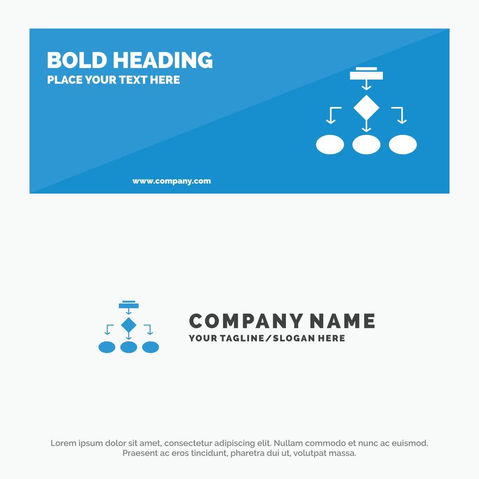 Flowchart Algorithm Business Data Architecture Scheme Structure Workflow SOlid Icon Website Banner a vector