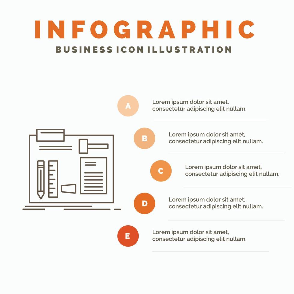 Build. construct. diy. engineer. workshop Infographics Template for Website and Presentation. Line Gray icon with Orange infographic style vector illustration