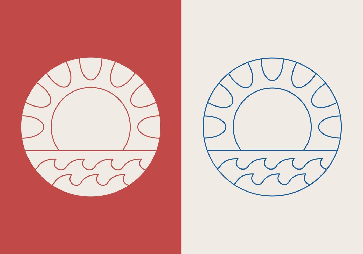 Abstract Circular Sunshine and Wave Logo Template vector
