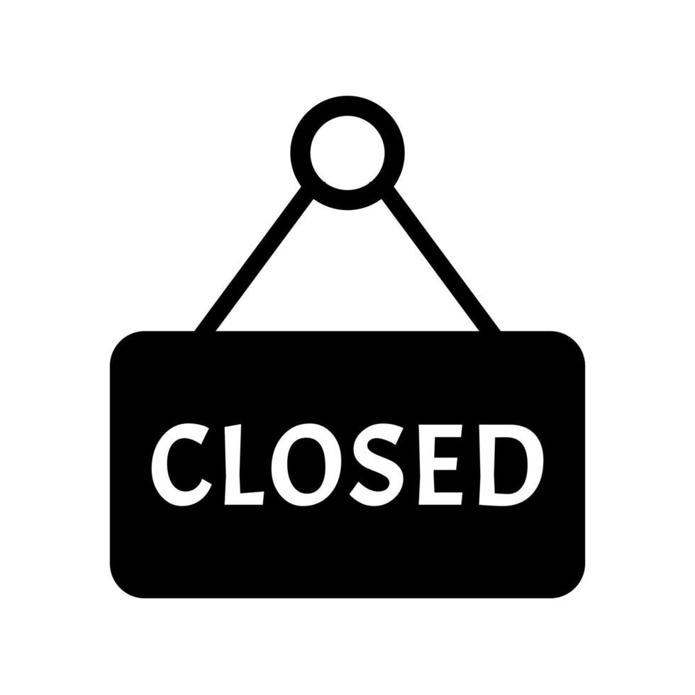 closed sign icon on white background vector