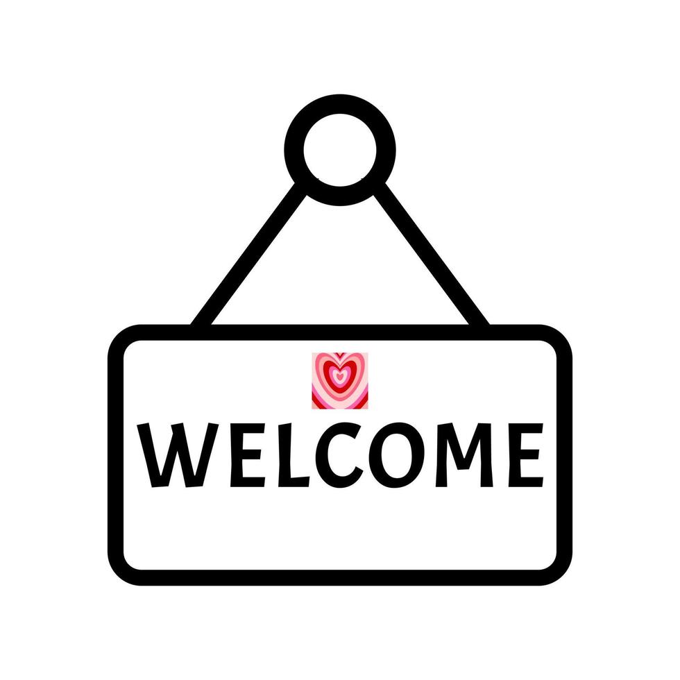 welcome sign icon on white background vector