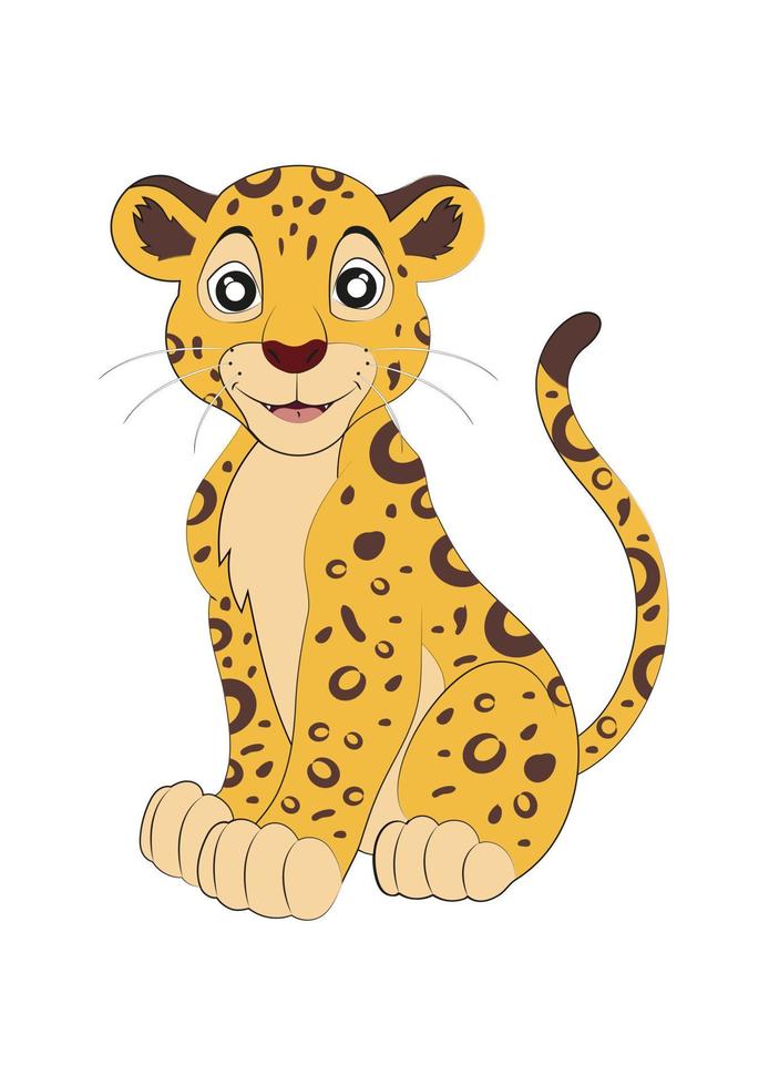 Leopard Cartoon Character Vector On White Background