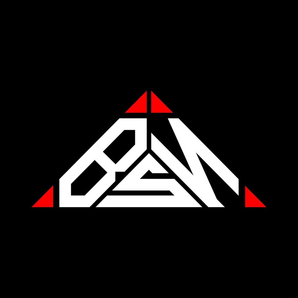 diseño creativo del logotipo de la letra bsn con gráfico vectorial, logotipo bsn simple y moderno en forma de triángulo. vector