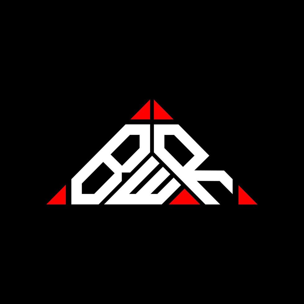 BWR letter logo creative design with vector graphic, BWR simple and modern logo in triangle shape.