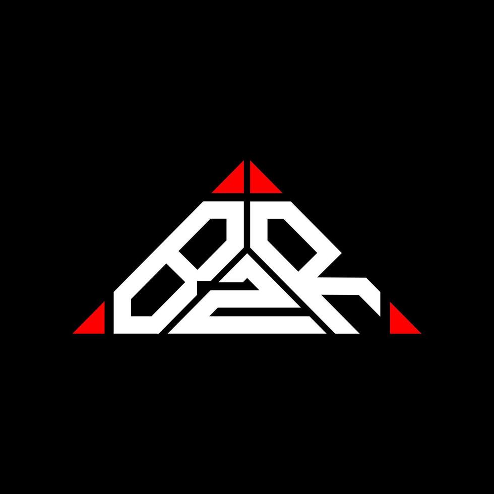 BZR letter logo creative design with vector graphic, BZR simple and modern logo in triangle shape.