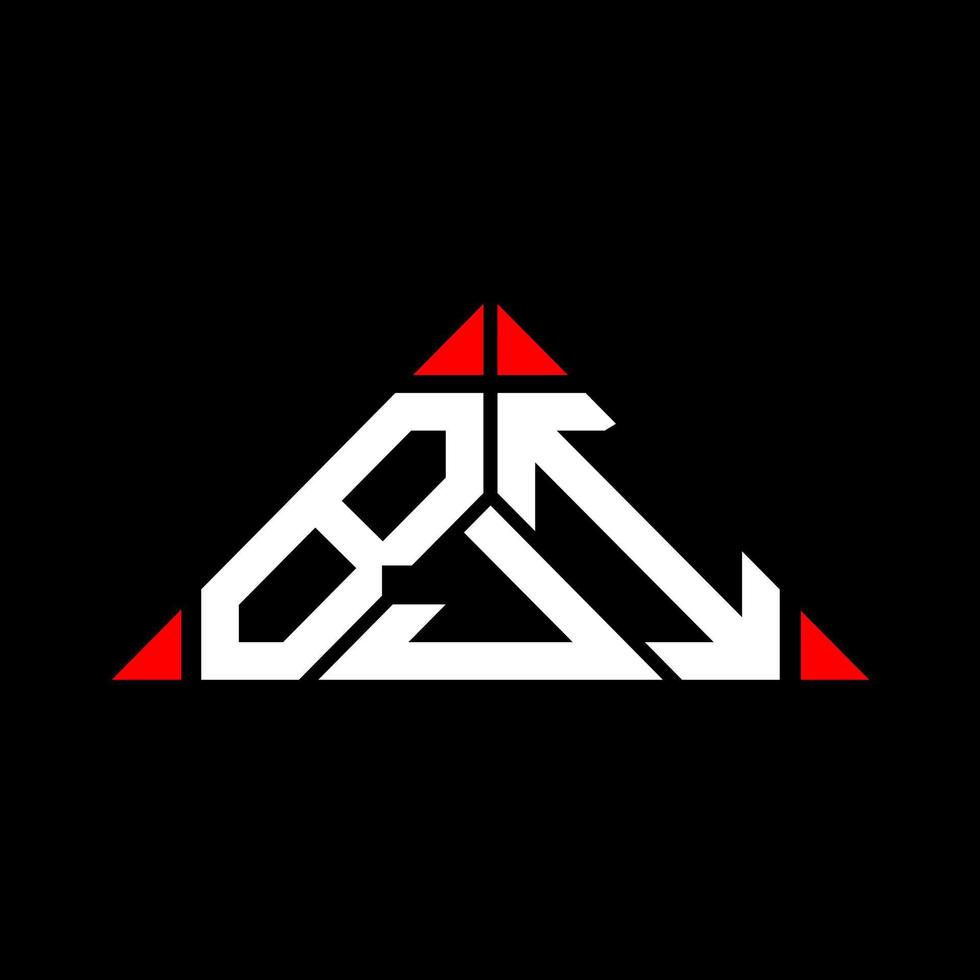 Diseño creativo del logotipo de la letra bji con gráfico vectorial, logotipo simple y moderno de bji en forma de triángulo. vector