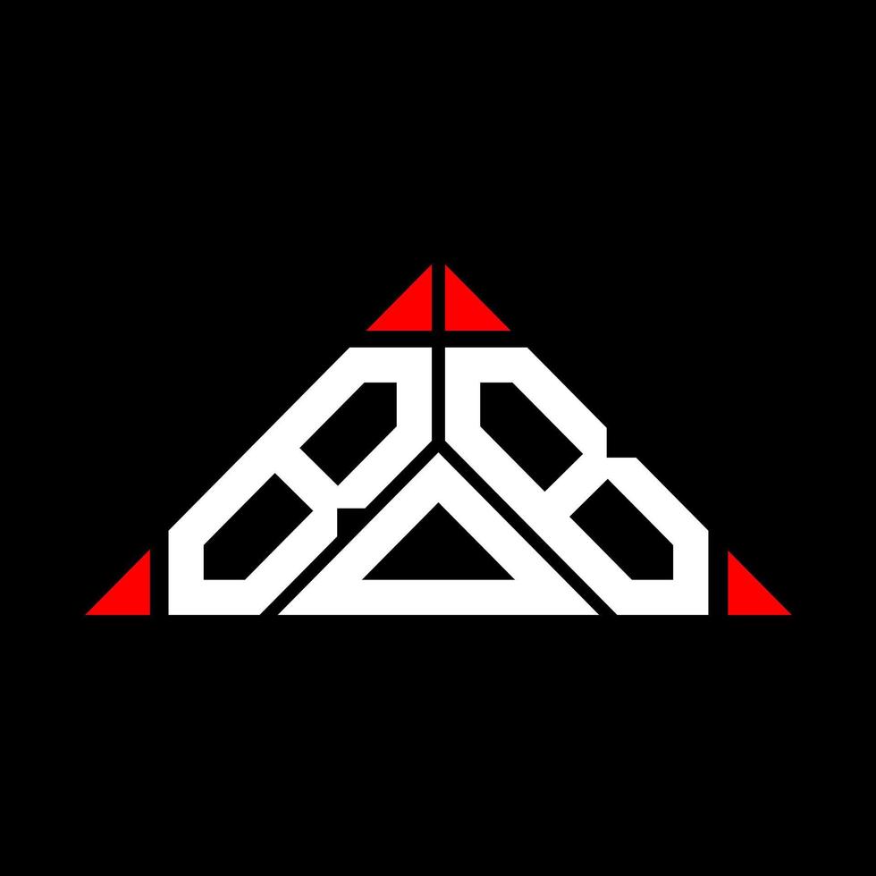 BOB letter logo creative design with vector graphic, BOB simple and modern logo in triangle shape.