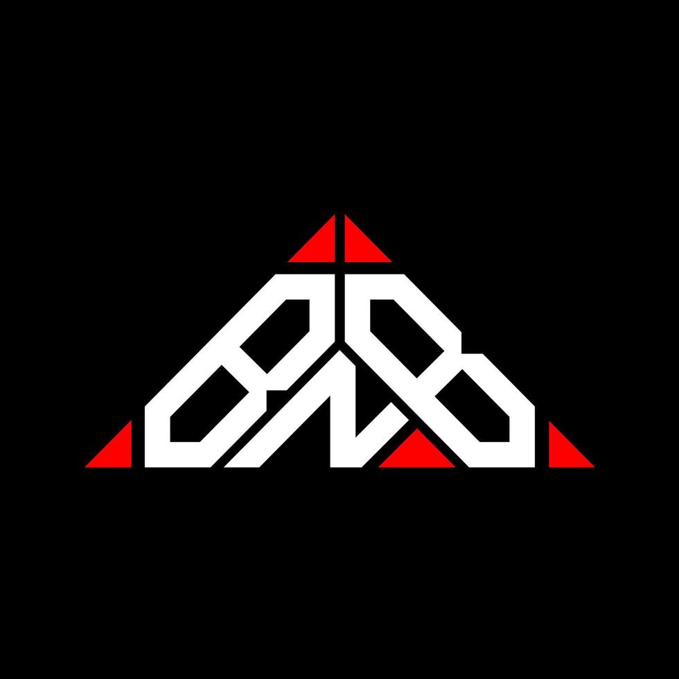diseño creativo del logotipo de la letra bnb con gráfico vectorial, logotipo bnb simple y moderno en forma de triángulo. vector