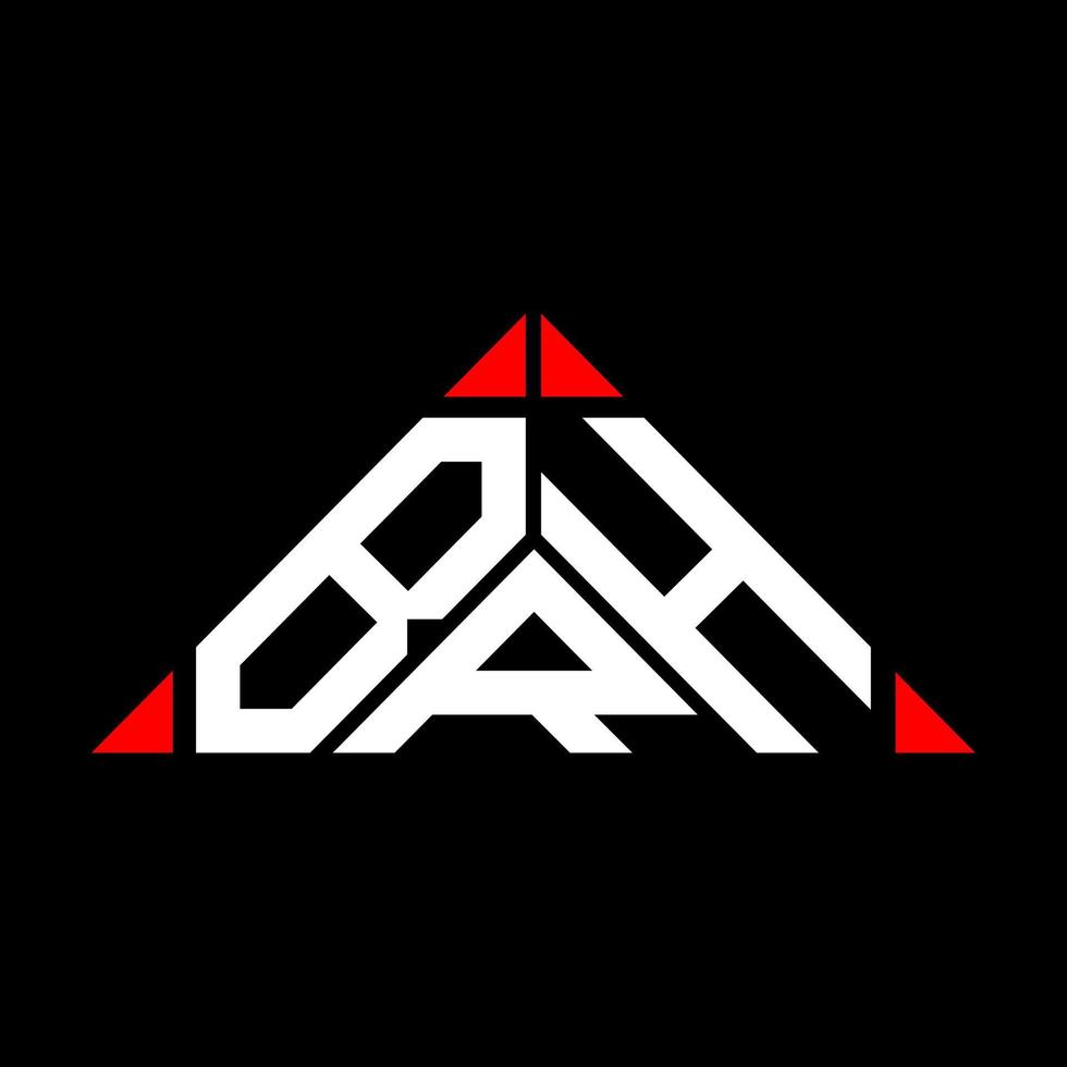 BRH letter logo creative design with vector graphic, BRH simple and modern logo in triangle shape.