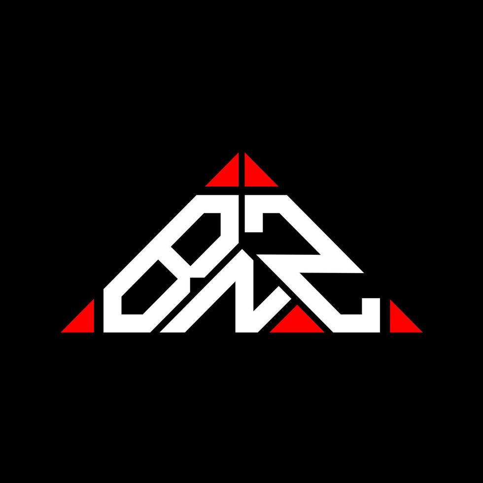 BNZ letter logo creative design with vector graphic, BNZ simple and modern logo in triangle shape.