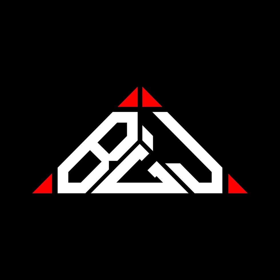 BGJ letter logo creative design with vector graphic, BGJ simple and modern logo in triangle shape.