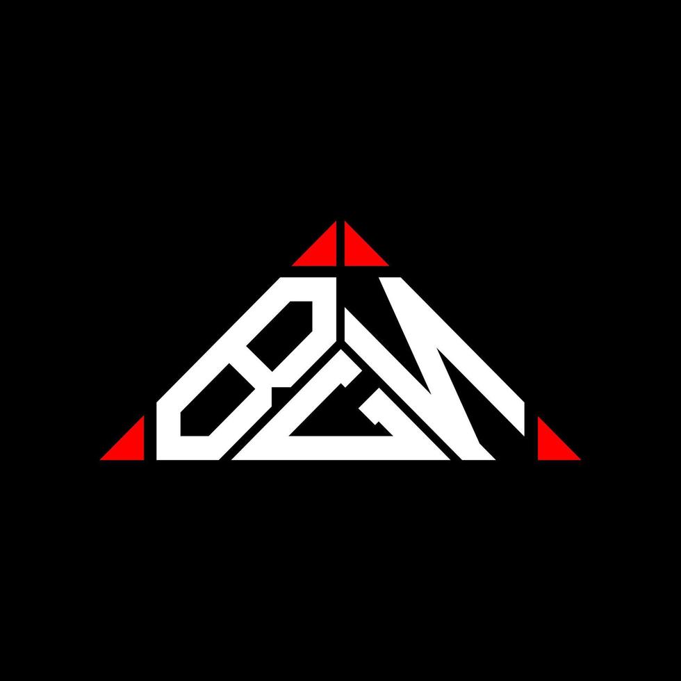 Diseño creativo del logotipo de la letra bgn con gráfico vectorial, logotipo bgn simple y moderno en forma de triángulo. vector