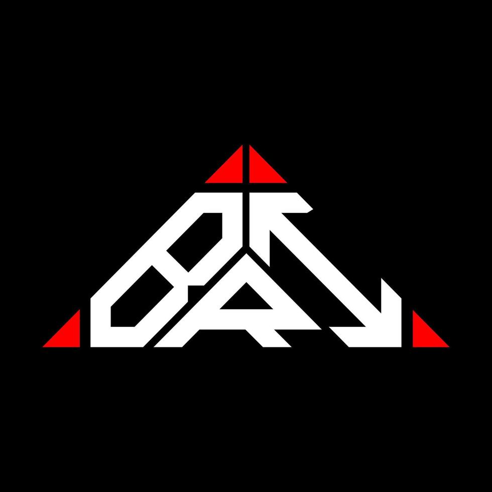 diseño creativo del logotipo de la letra bri con gráfico vectorial, logotipo simple y moderno de bri en forma de triángulo. vector